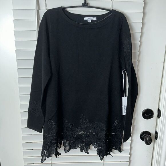 Chico’s Sz 1 Cashmere Lace pullover Sweater - Picture 6 of 12
